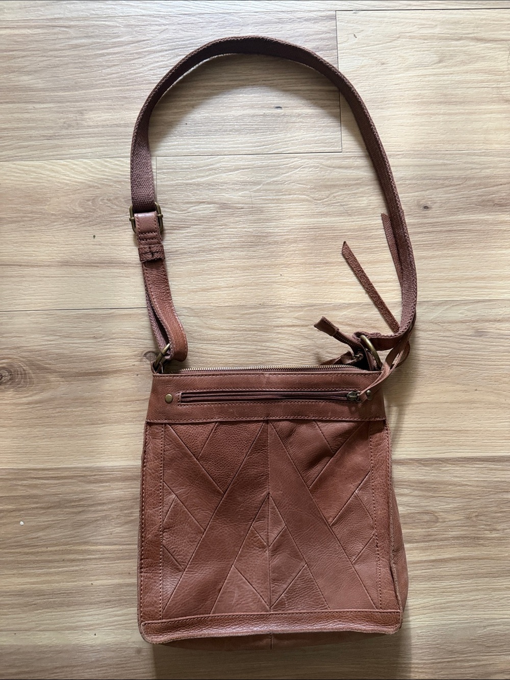 Lucky Brand Brown Leather Messenger Crossbody Bag